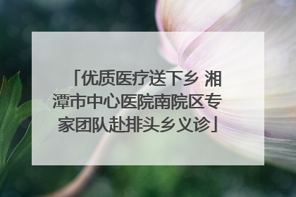 优质医疗送下乡 湘潭市中心医院南院区专家团队赴排头乡义诊