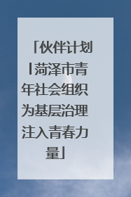 伙伴计划│菏泽市青年社会组织为基层治理注入青春力量