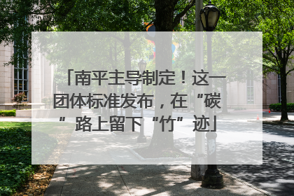 南平主导制定！这一团体标准发布，在“碳”路上留下“竹”迹