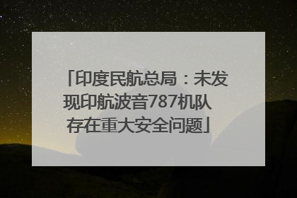 印度民航总局：未发现印航波音787机队存在重大安全问题