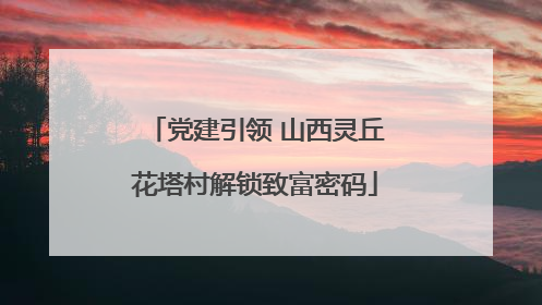 党建引领 山西灵丘花塔村解锁致富密码