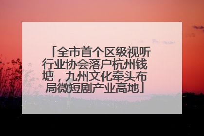 全市首个区级视听行业协会落户杭州钱塘，九州文化牵头布局微短剧产业高地