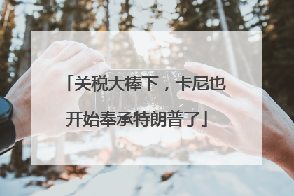 关税大棒下，卡尼也开始奉承特朗普了