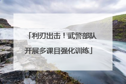 利刃出击！武警部队开展多课目强化训练