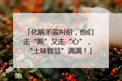 化解矛盾纠纷，他们走“新”又走“心”，“土味智慧”满满！
