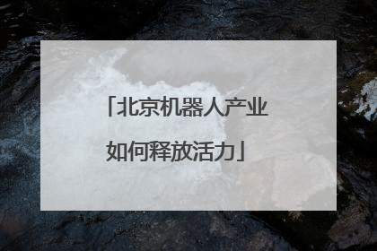 北京机器人产业如何释放活力