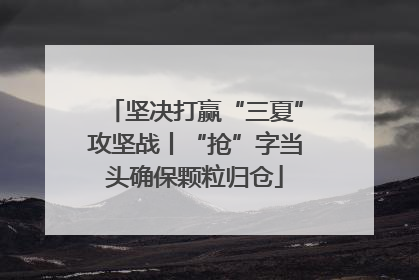 坚决打赢“三夏”攻坚战丨“抢”字当头确保颗粒归仓