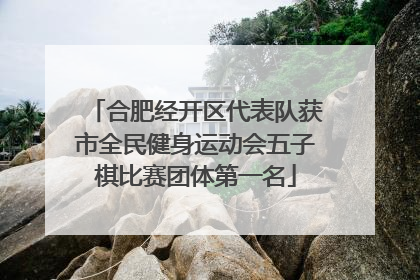 合肥经开区代表队获市全民健身运动会五子棋比赛团体第一名