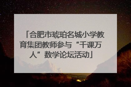 合肥市琥珀名城小学教育集团教师参与“千课万人”数学论坛活动
