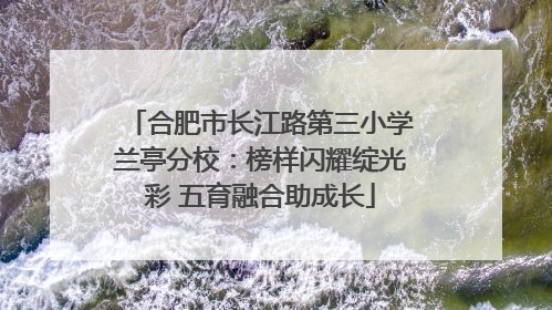 合肥市长江路第三小学兰亭分校：榜样闪耀绽光彩 五育融合助成长