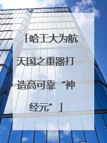 哈工大为航天国之重器打造高可靠“神经元”