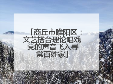 商丘市睢阳区：文艺搭台理论唱戏 党的声音飞入寻常百姓家