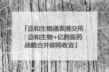 嘉和生物递表港交所：嘉和生物+亿腾医药战略合并即将收官