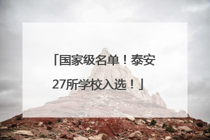 国家级名单！泰安27所学校入选！