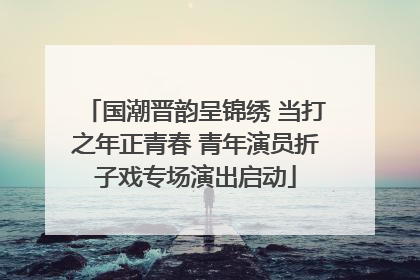 国潮晋韵呈锦绣 当打之年正青春 青年演员折子戏专场演出启动