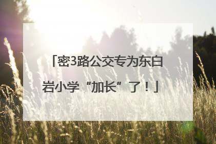 密3路公交专为东白岩小学“加长”了！