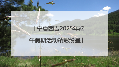 宁夏西吉2025年端午假期活动精彩纷呈