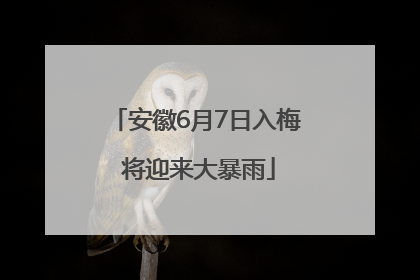 安徽6月7日入梅 将迎来大暴雨