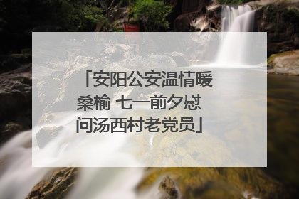 安阳公安温情暖桑榆 七一前夕慰问汤西村老党员