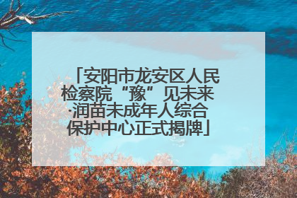 安阳市龙安区人民检察院“豫”见未来·润苗未成年人综合保护中心正式揭牌