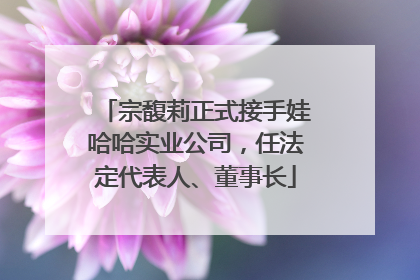 宗馥莉正式接手娃哈哈实业公司，任法定代表人、董事长