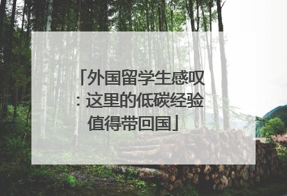 外国留学生感叹：这里的低碳经验值得带回国