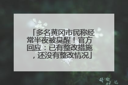 多名黄冈市民称经常半夜被臭醒！官方回应：已有整改措施，还没有整改情况