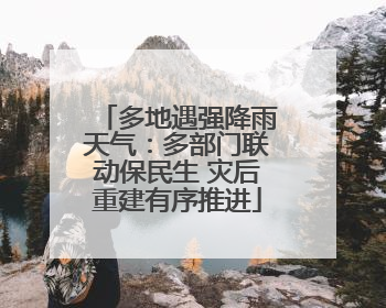 多地遇强降雨天气：多部门联动保民生 灾后重建有序推进