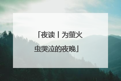 夜读丨为萤火虫哭泣的夜晚