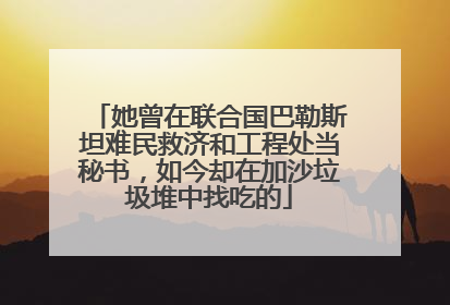 她曾在联合国巴勒斯坦难民救济和工程处当秘书，如今却在加沙垃圾堆中找吃的