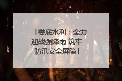 娄底水利：全力迎战强降雨 筑牢防汛安全屏障