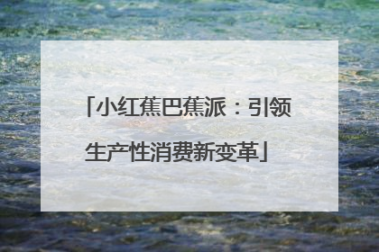 小红蕉巴蕉派：引领生产性消费新变革