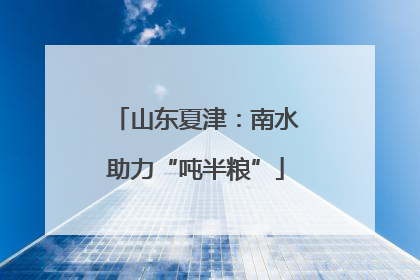 山东夏津：南水助力“吨半粮”