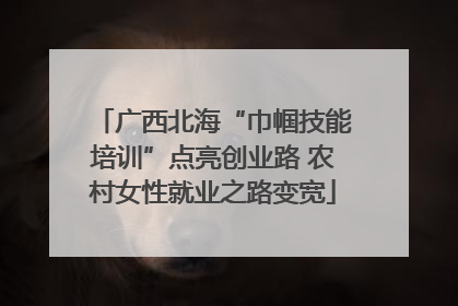广西北海“巾帼技能培训”点亮创业路 农村女性就业之路变宽