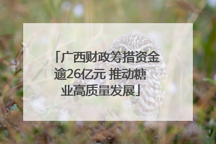 广西财政筹措资金逾26亿元 推动糖业高质量发展
