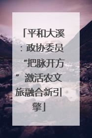 平和大溪：政协委员“把脉开方”激活农文旅融合新引擎
