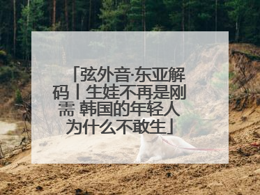 弦外音·东亚解码丨生娃不再是刚需 韩国的年轻人为什么不敢生