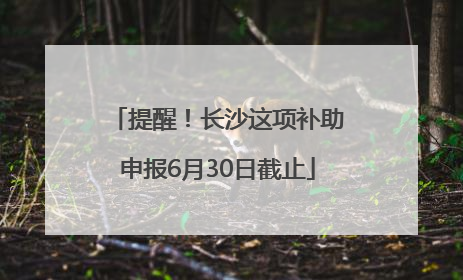 提醒！长沙这项补助申报6月30日截止