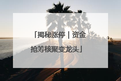 揭秘涨停｜资金抢筹核聚变龙头