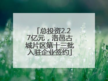 总投资2.27亿元，洛邑古城片区第十三批入驻企业签约