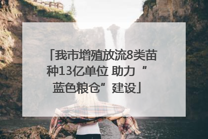 我市增殖放流8类苗种13亿单位 助力“蓝色粮仓”建设