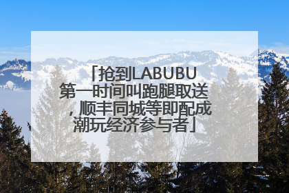 抢到LABUBU第一时间叫跑腿取送，顺丰同城等即配成潮玩经济参与者