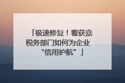 极速修复！看获嘉税务部门如何为企业“信用护航”