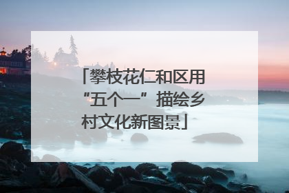 攀枝花仁和区用“五个一”描绘乡村文化新图景