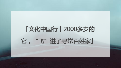 文化中国行丨2000多岁的它，“飞”进了寻常百姓家