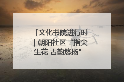 文化书院进行时｜朝阳社区“指尖生花 古韵悠扬”公益课堂开课了