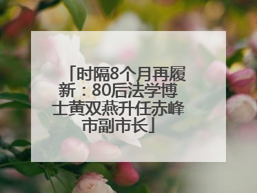 时隔8个月再履新：80后法学博士黄双燕升任赤峰市副市长