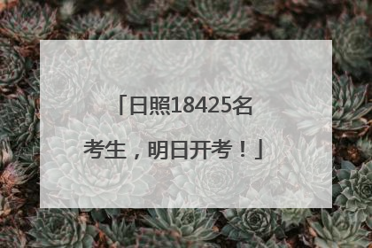 日照18425名考生，明日开考！