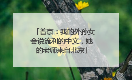 普京：我的外孙女会说流利的中文，她的老师来自北京