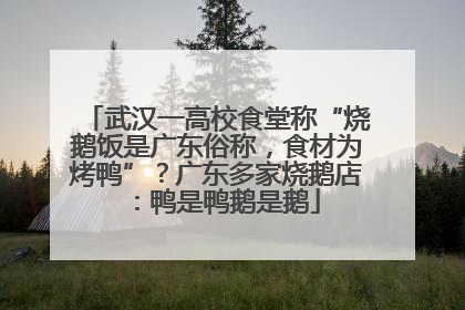 武汉一高校食堂称“烧鹅饭是广东俗称，食材为烤鸭”？广东多家烧鹅店：鸭是鸭鹅是鹅